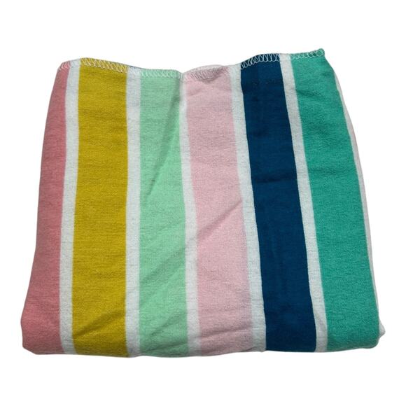 Cloud Island Striped Pink Yellow Green Blue Flannel Receiving Baby Blanket 2020 - Picture 1 of 8